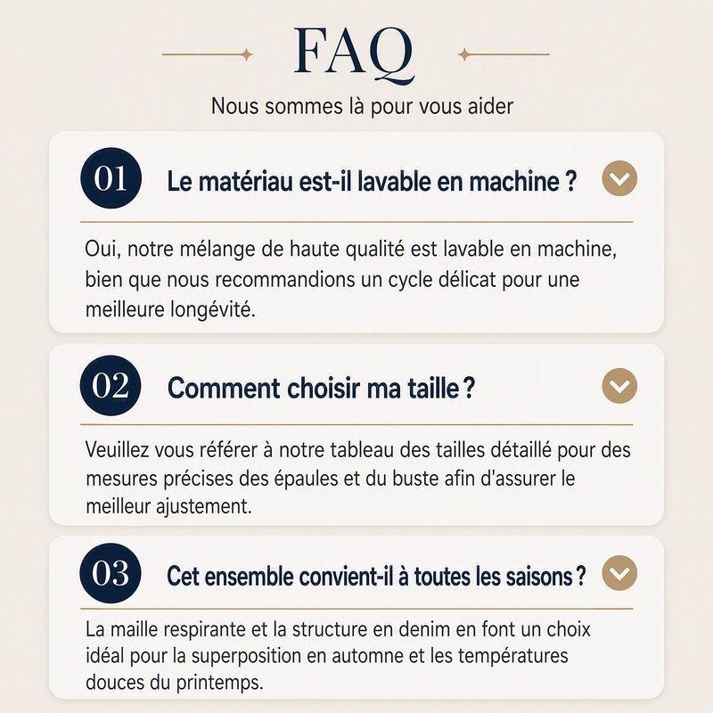 Abrigo elegante de punto acanalado para mujer con paneles de denim
