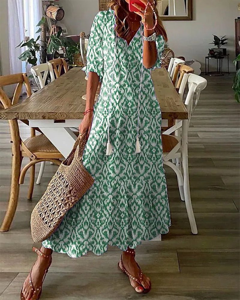 Luna | Vestido midi de estilo bohemio desenfadado