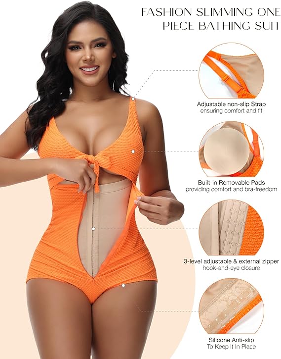 Bañador Reductor con Nudo Frontal y Copa Extraíble