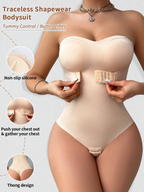 Body Faja Sin Tirantes Sin Costuras con Corte Tanga