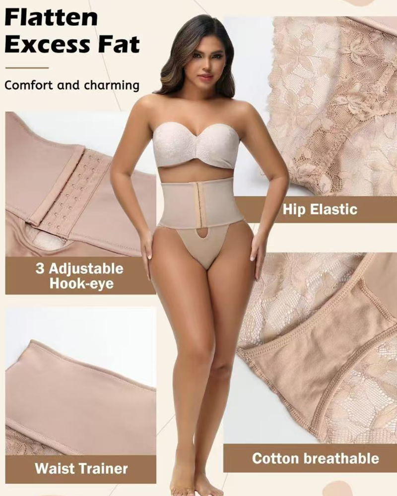 Body Faja de Apertura Frontal con Braguita Reductora de Encaje