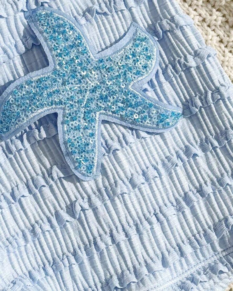 Bikini Dos Piezas Solana – Estrella de Mar de Lentejuelas y Cuello Halter