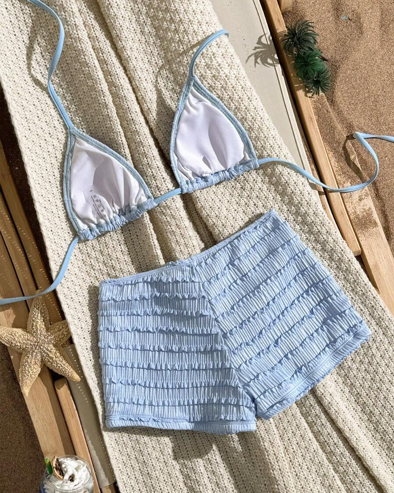 Bikini Dos Piezas Solana – Estrella de Mar de Lentejuelas y Cuello Halter