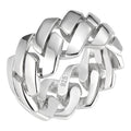 Classic 11.5mm Prong Miami Cuban Eternity Band Ring - 925 Silver - Plain