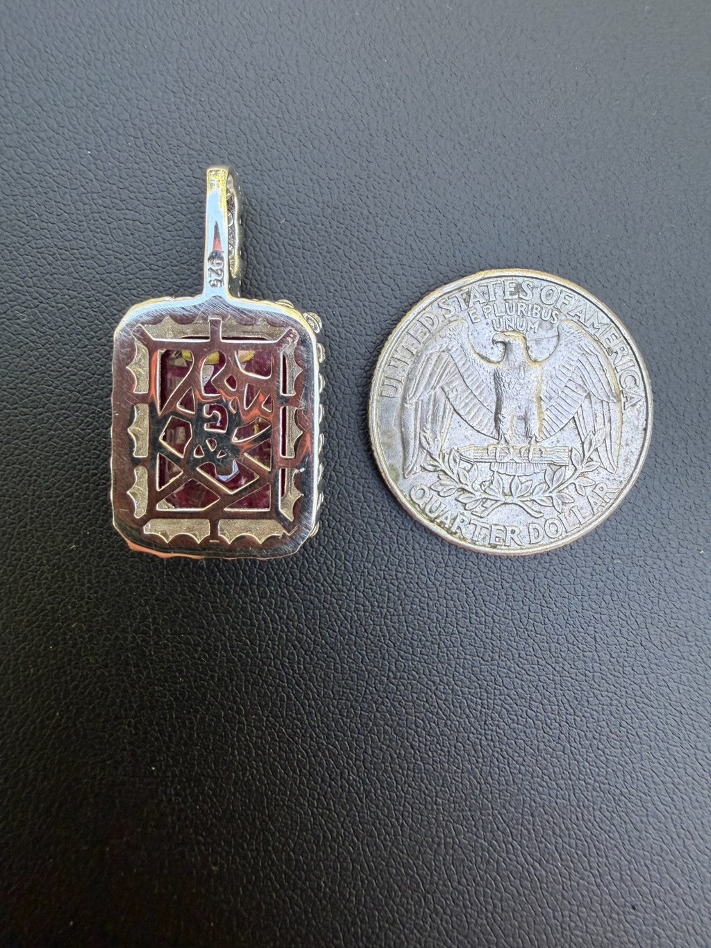 MOISSANITE Royalty Red Ruby Pendant - 925 Silver - Genuine Red Ruby Stone