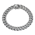 Mens Custom 12mm Hawaiian Scroll Miami Cuban Link Bracelet Real 925 Silver