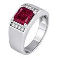 MOISSANITE Monarch Ring - 925 Silver - Genuine Red Ruby Stone