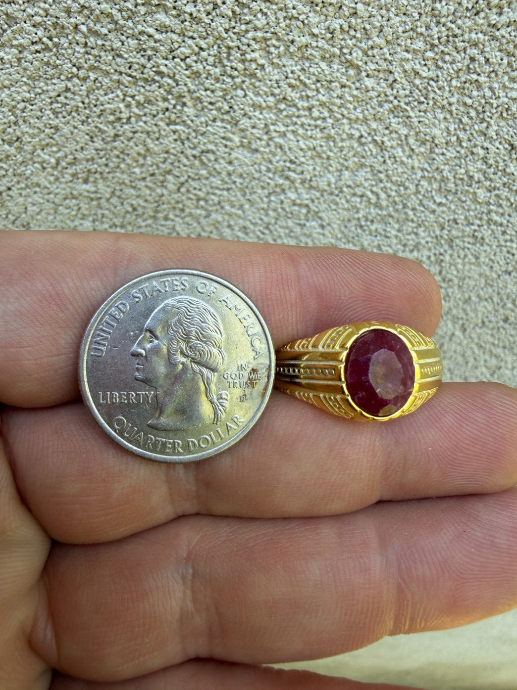 Royal Dynasty Ring - 14k Gold Vermeil 925 Silver - Genuine Red Ruby Stone