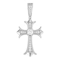 MOISSANITE Hearts Chrome Cross Pendant - 925 Silver - 3 Sizes 1"-2.75"