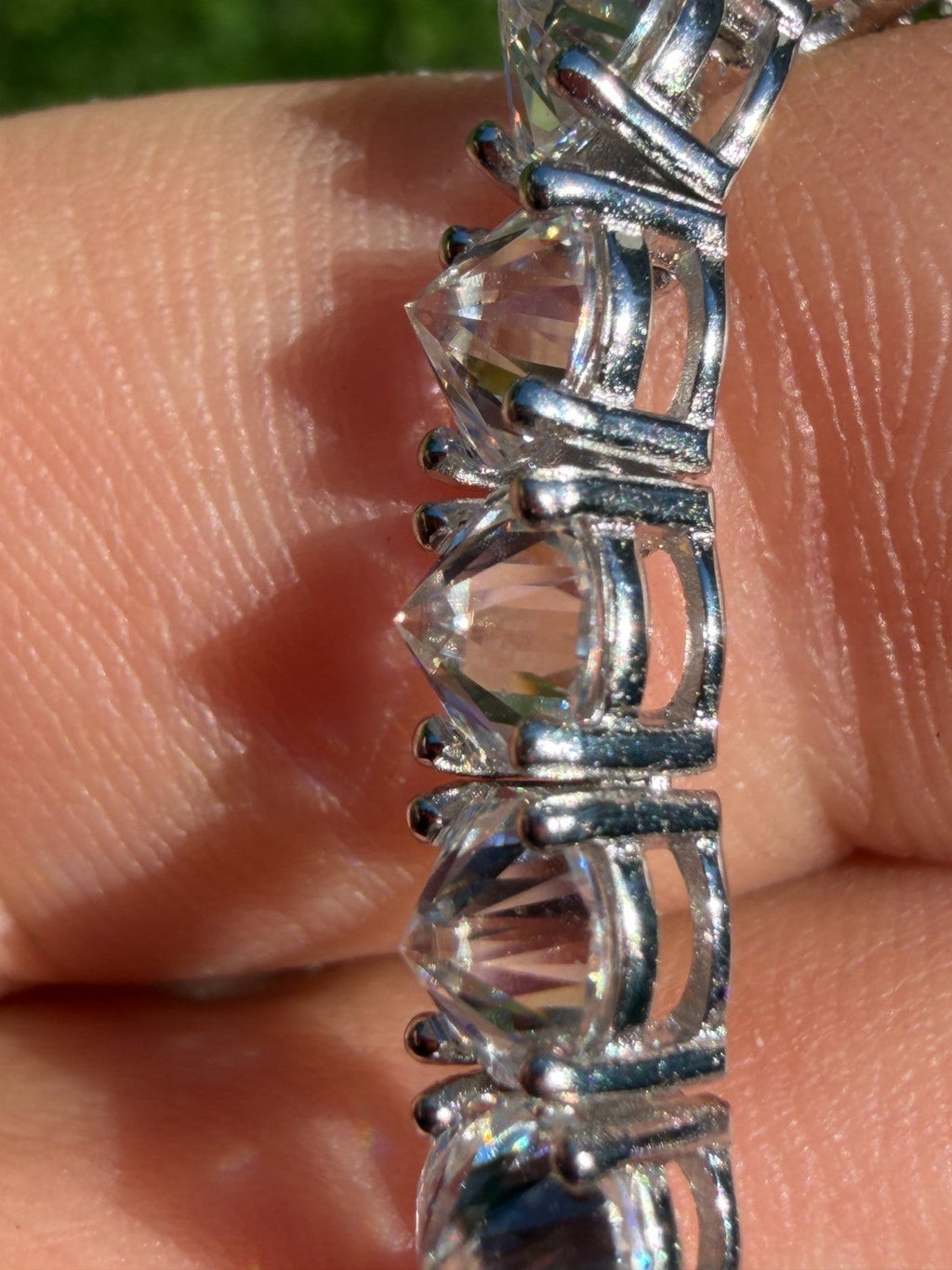 MOISSANITE Upside Down Set Reverse Set Tennis Bracelet Iced Out - 925 Silver - 5mm - 6-9"