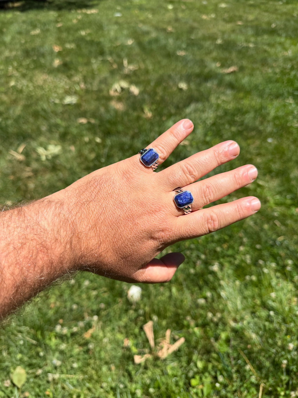 Havana Cuban Ring - 925 Silver - Genuine Blue Sapphire Stone