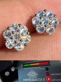 MOISSANITE Upside Down Reverse Set Cluster Iced Out Honeycomb Set Earrings - 925 Silver - 9mm