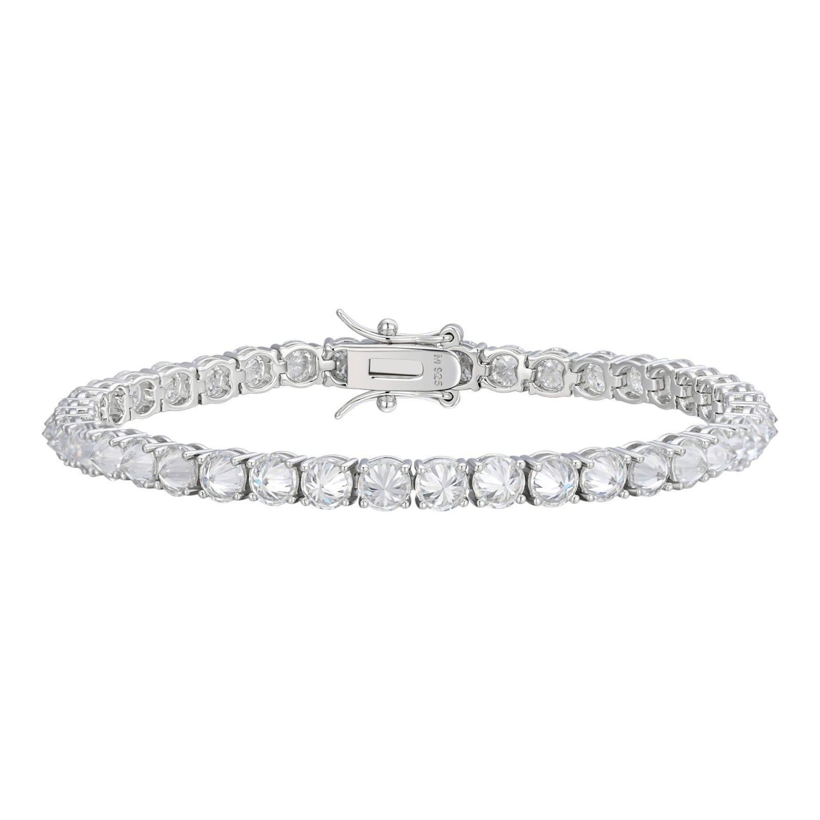 MOISSANITE Upside Down Set Reverse Set Tennis Bracelet Iced Out - 925 Silver - 5mm - 6-9"