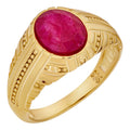 Royal Dynasty Ring - 14k Gold Vermeil 925 Silver - Genuine Red Ruby Stone
