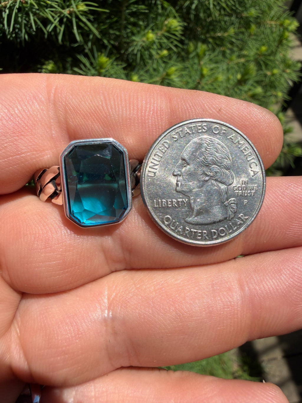 Havana Cuban Ring - 925 Silver - Lab Aquamarine Stone