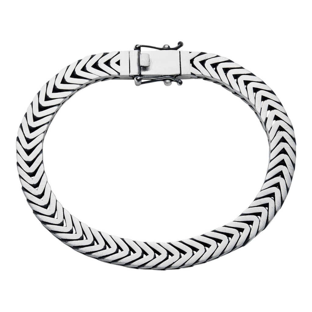 Custom 3 Link Miami Cuban Python Bracelet - Oxidized 925 Sterling Silver - 8.5" - 12mm