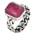 Havana Cuban Ring - 925 Silver - Genuine Red Ruby Stone