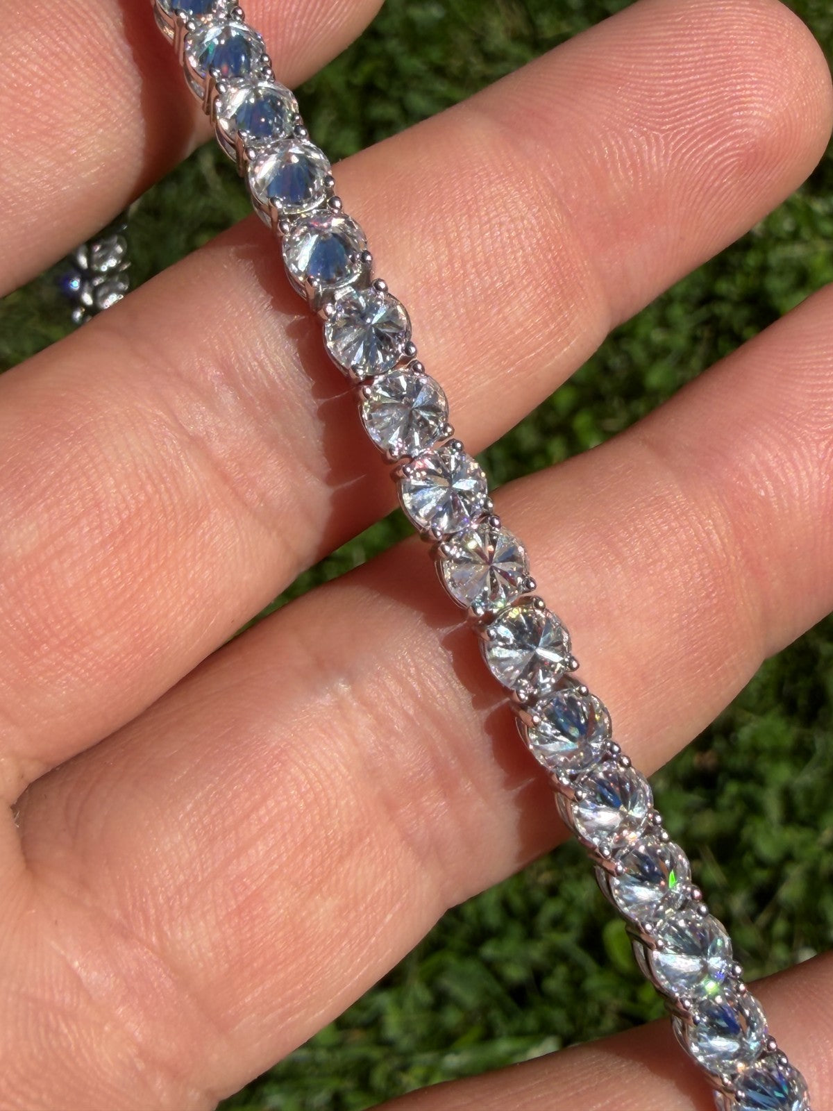 MOISSANITE Upside Down Set Reverse Set Tennis Bracelet Iced Out - 925 Silver - 5mm - 6-9"