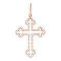 MOISSANITE Gothic Cross Cutout Pendant - 14k Rose Gold Vermeil 925 Silver - 3 Sizes 1.33"-3"