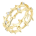 MOISSANITE Crown Of Thorns Eternity Band Ring - 14k Gold Vermeil 925 Silver