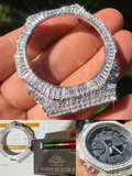 MOISSANITE 925 Silver Iced Baguette BEZEL Kit Ice Out Casio G Shock GA2100 Watch