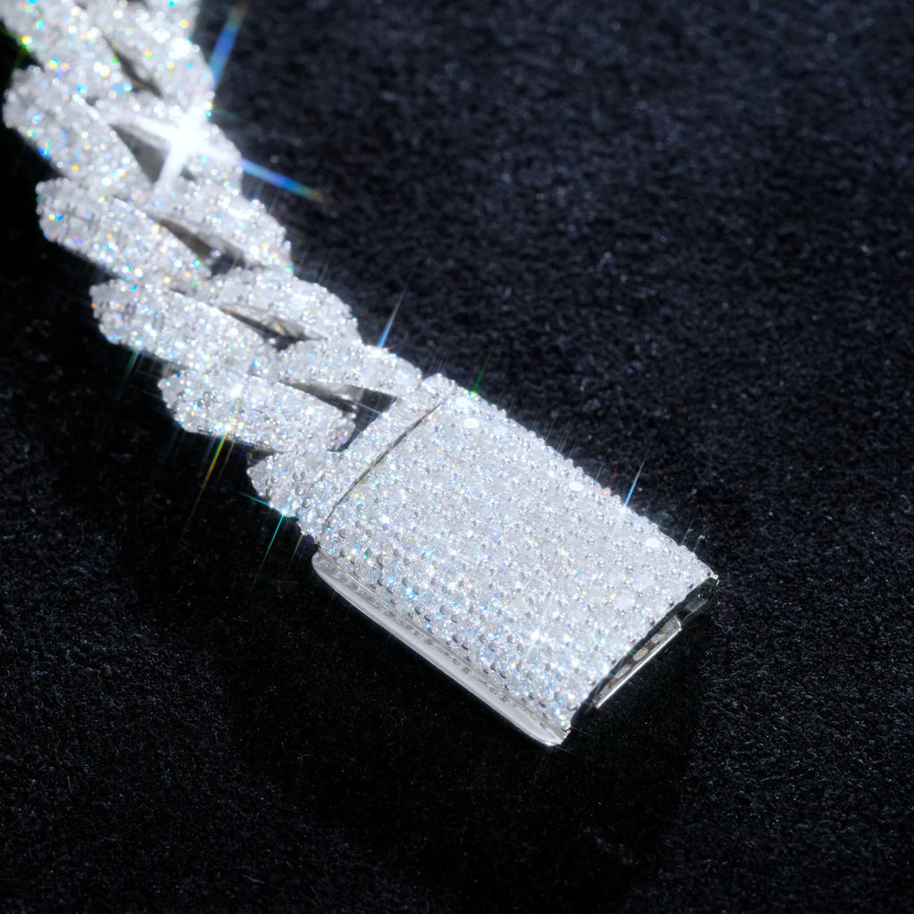Cadena Cubana VVS Moissanite 10mm Iced Out — Acero 316L | Pasa el Tester