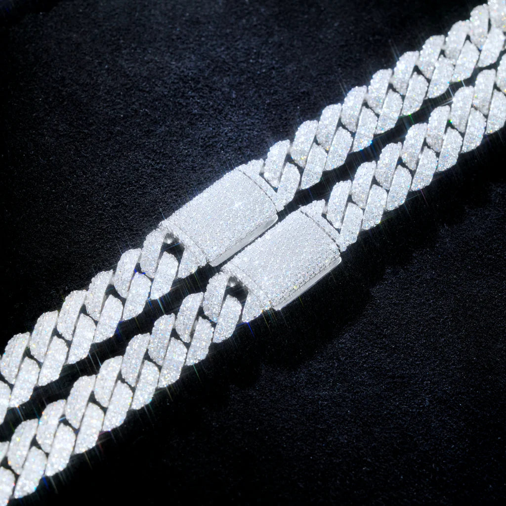 Cadena Cubana VVS Moissanite 10mm Iced Out — Acero 316L | Pasa el Tester