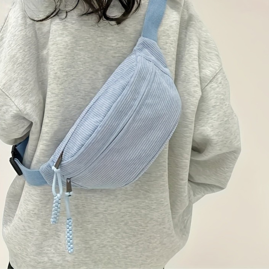 Petra | Bolso de hombro de terciopelo a costillas