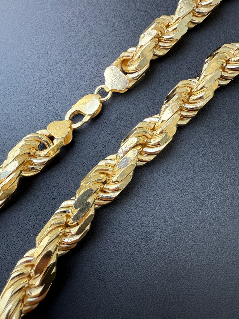 BIGGEST BOSS Rope Chain Necklace - 14k Gold Vermeil 925 Sterling Silver - 18"-30" - 12.5mm