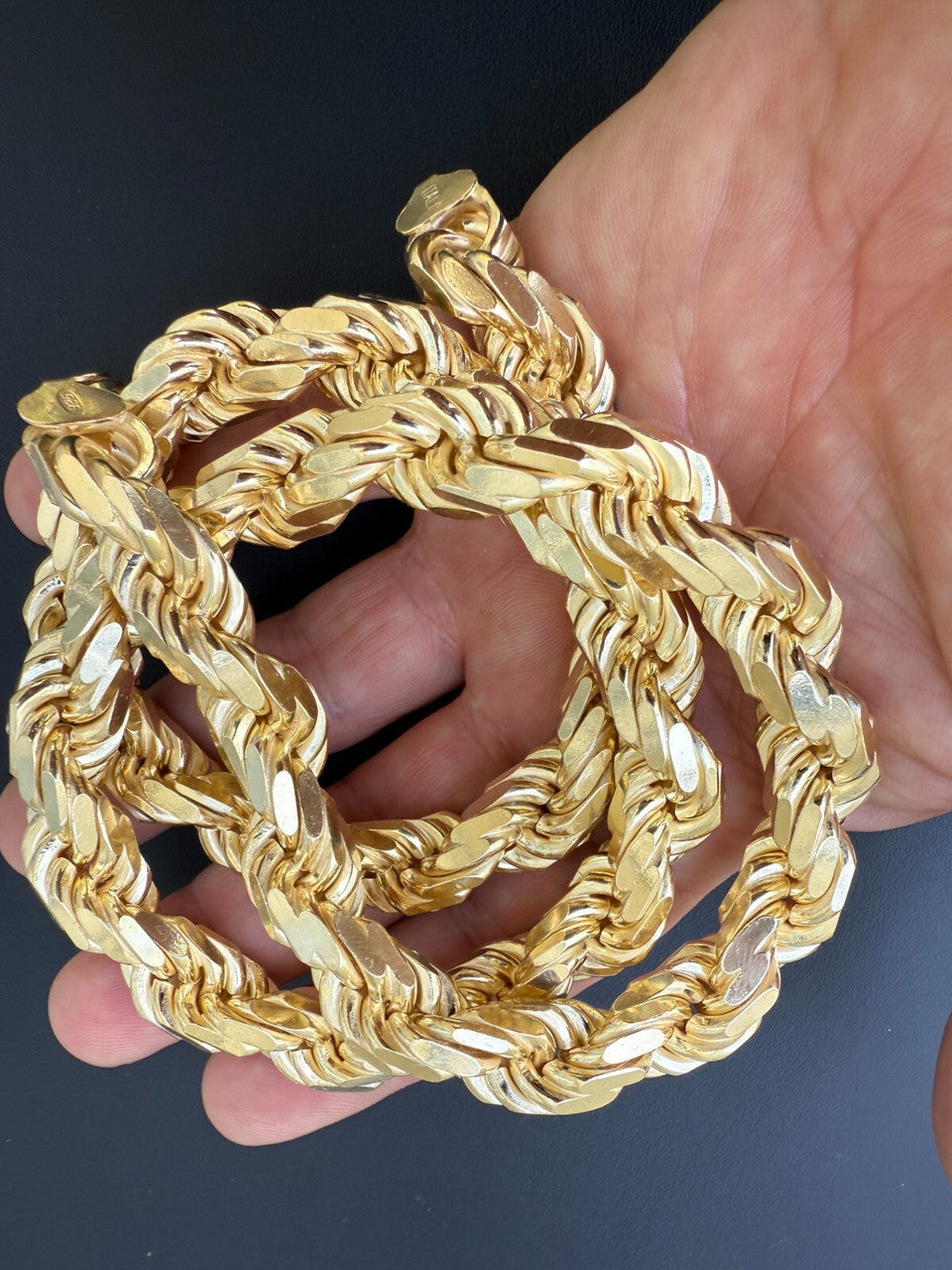 BIGGEST BOSS Rope Chain Necklace - 14k Gold Vermeil 925 Sterling Silver - 18"-30" - 12.5mm