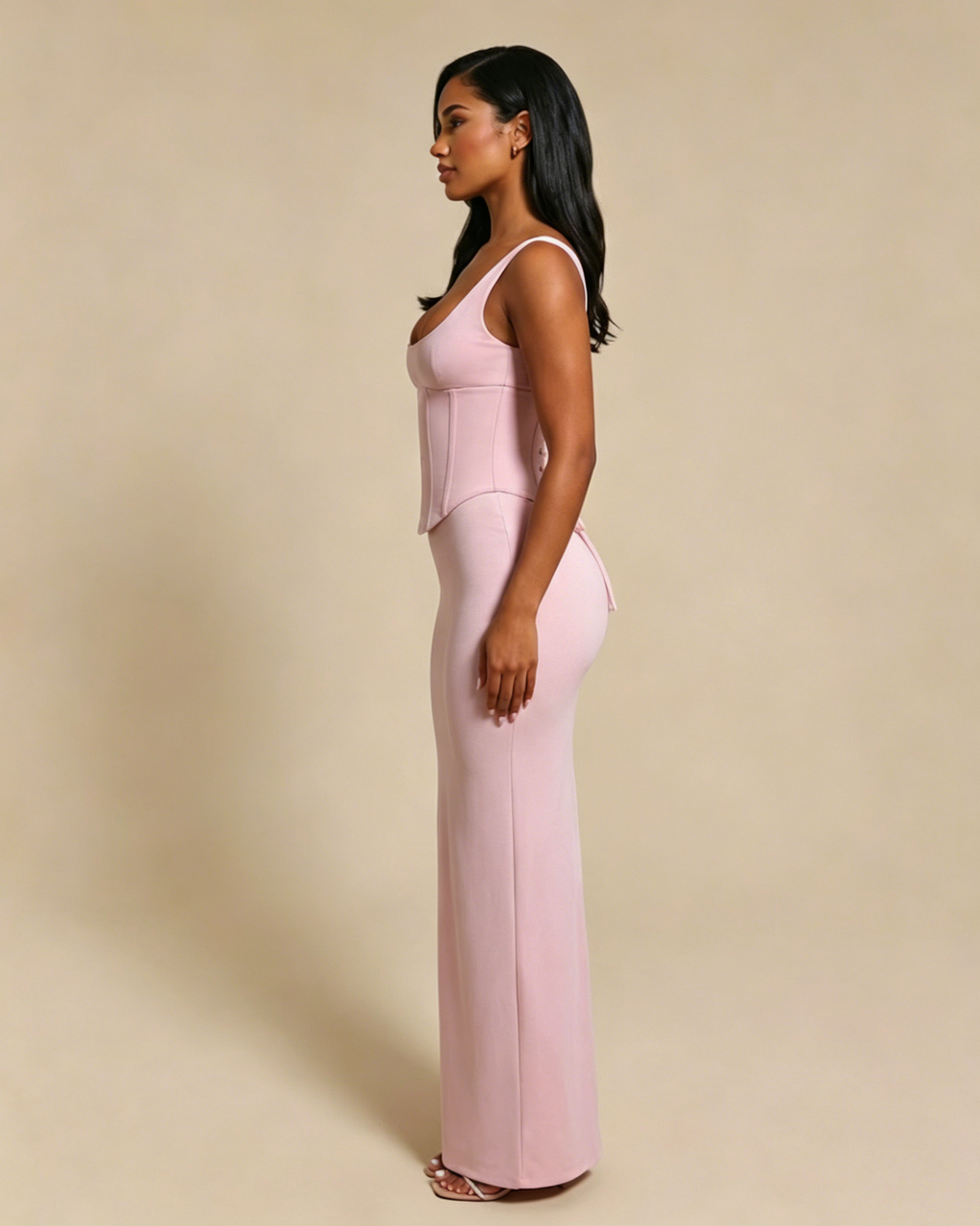 Vestido Largo con Corsé Moldeador Desmontable