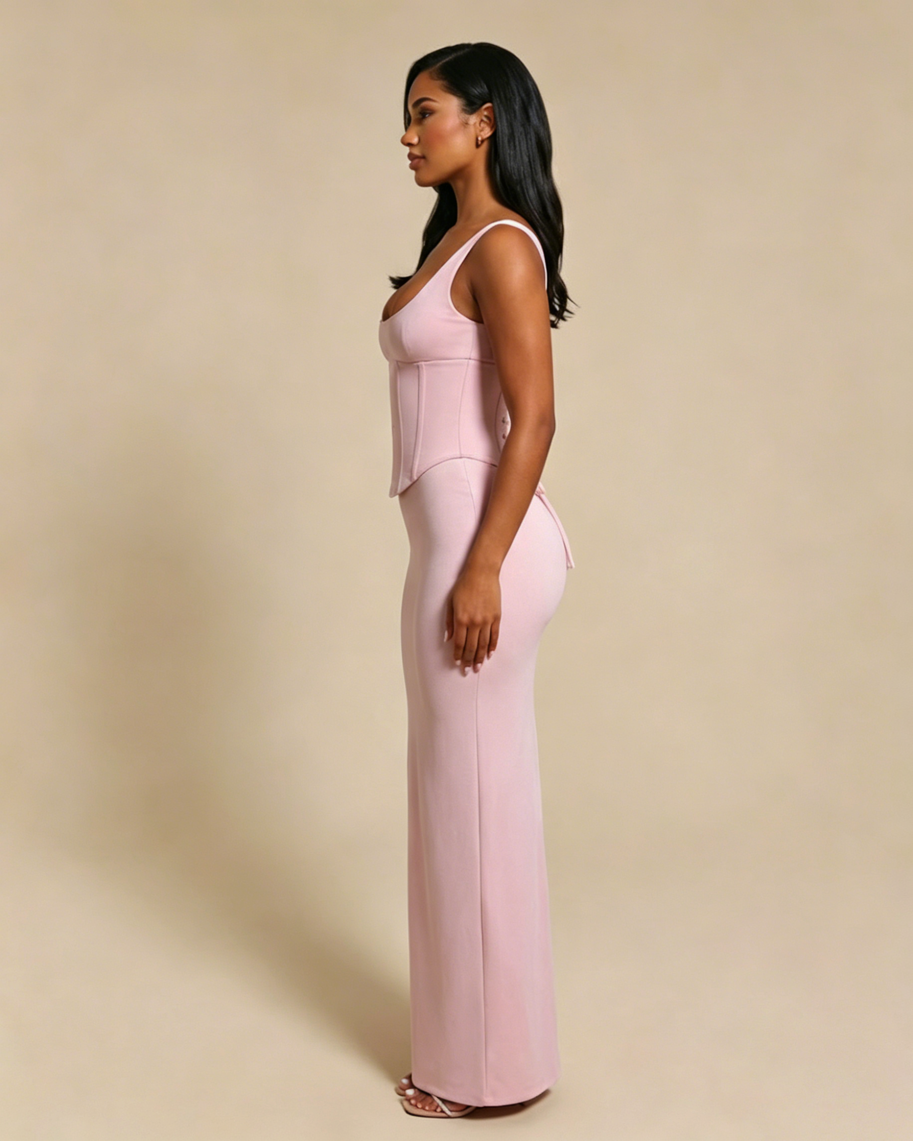 Vestido Largo con Corsé Moldeador Desmontable