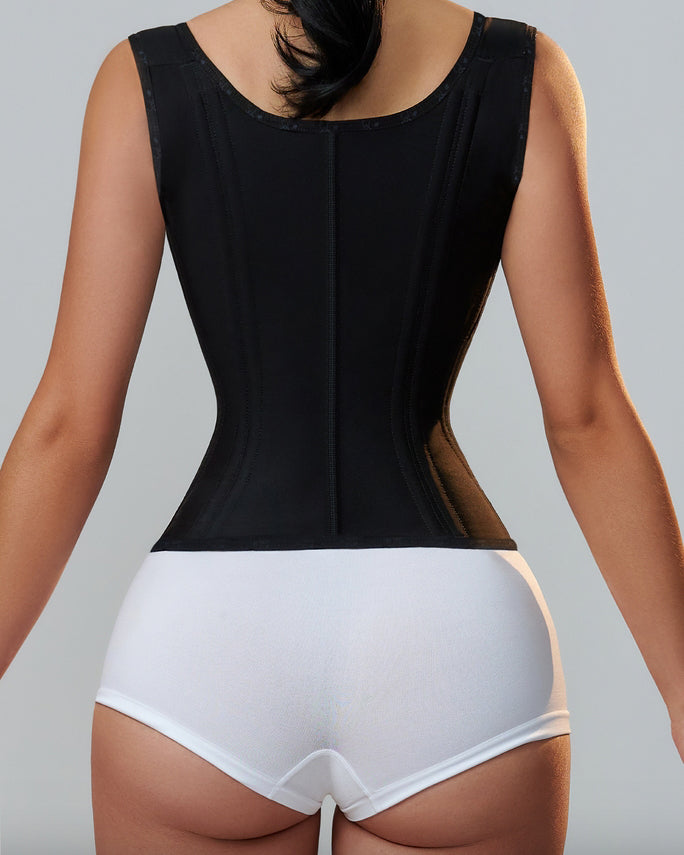 Faja Chaleco Reductora con Varillas de Acero y Tirantes Regulables