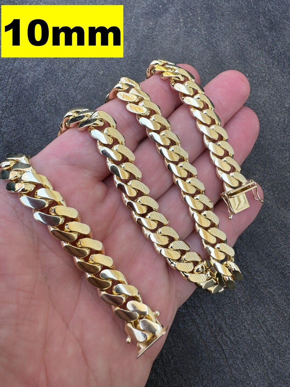 HANDMADE Tight Link Miami Cuban Link Chain Or Bracelet Necklace - 10k Yellow Gold - 7"-28" - 5mm-10mm