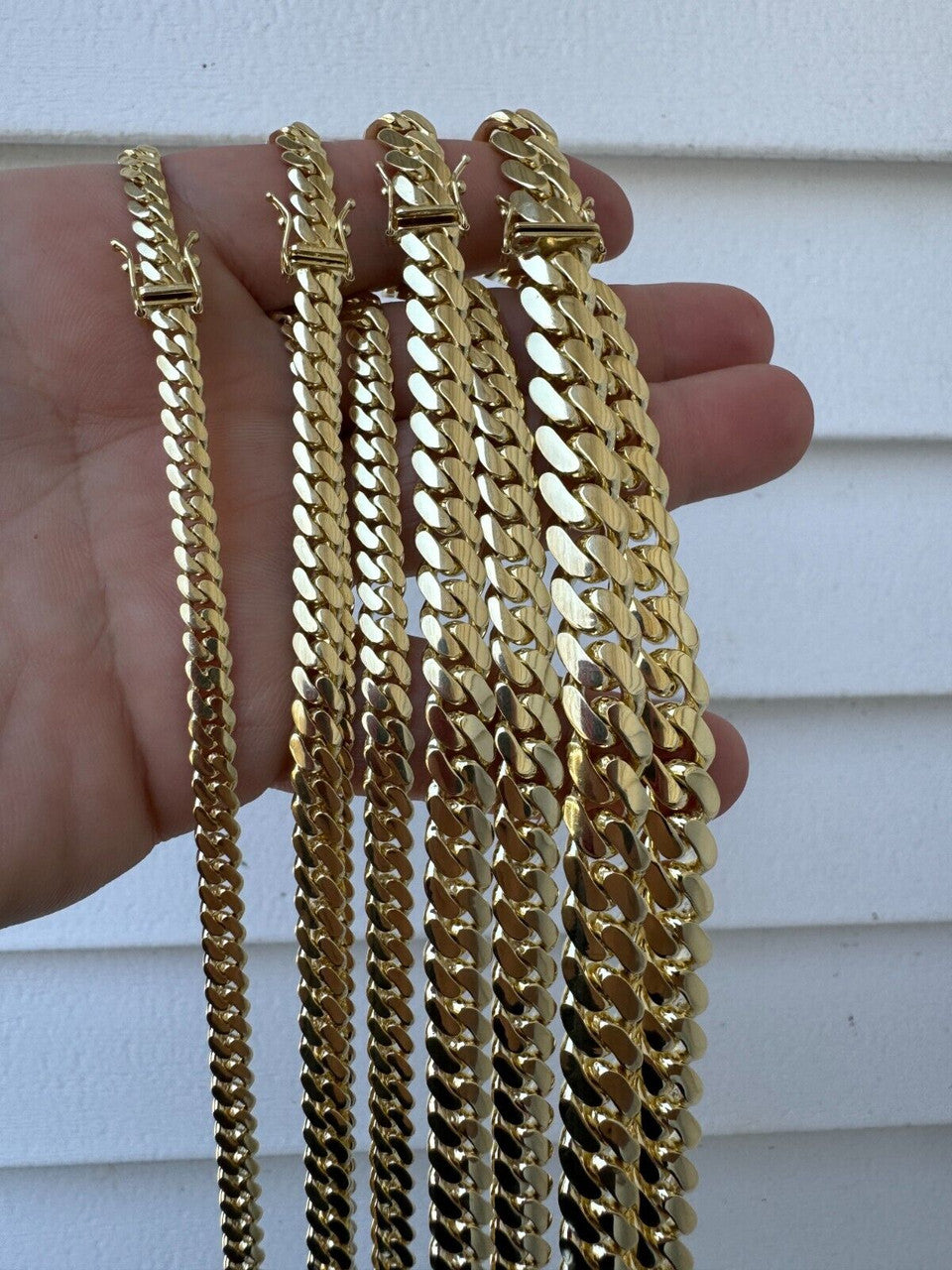 HANDMADE Tight Link Miami Cuban Link Chain Or Bracelet Necklace - 10k Yellow Gold - 7"-28" - 5mm-10mm