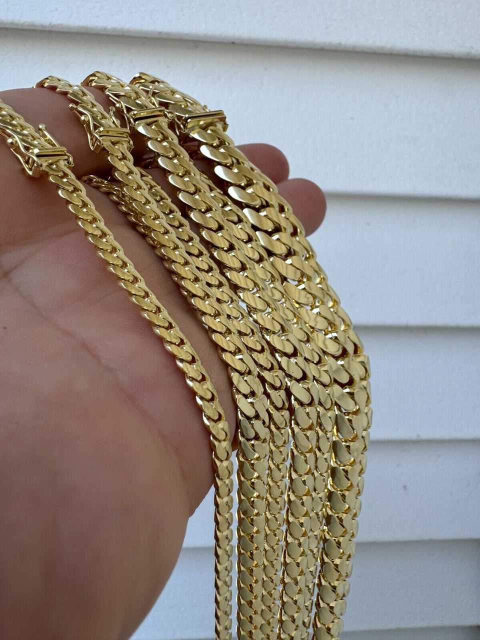 HANDMADE Tight Link Miami Cuban Link Chain Or Bracelet Necklace - 10k Yellow Gold - 7"-28" - 5mm-10mm