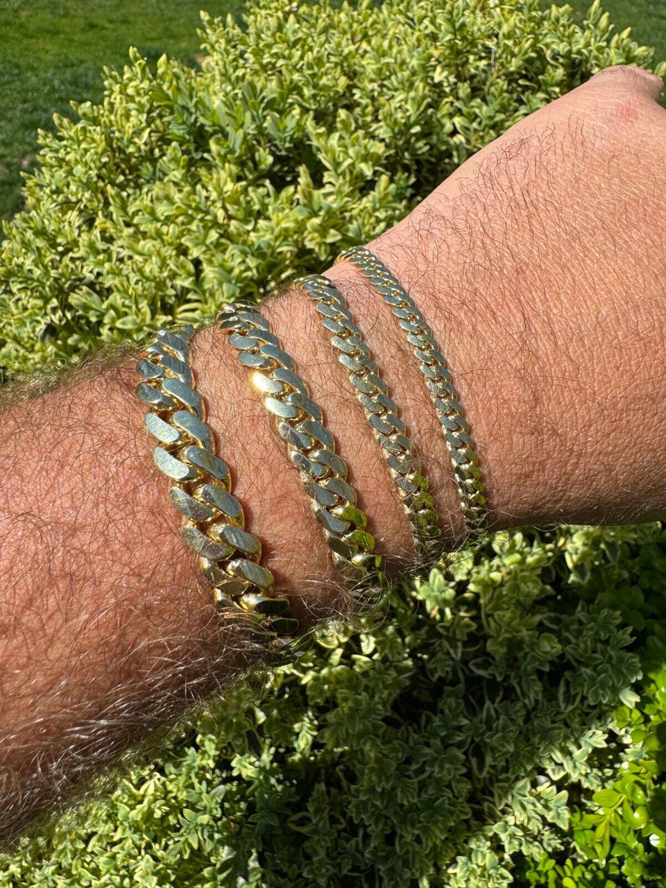 HANDMADE Tight Link Miami Cuban Link Chain Or Bracelet Necklace - 10k Yellow Gold - 7"-28" - 5mm-10mm