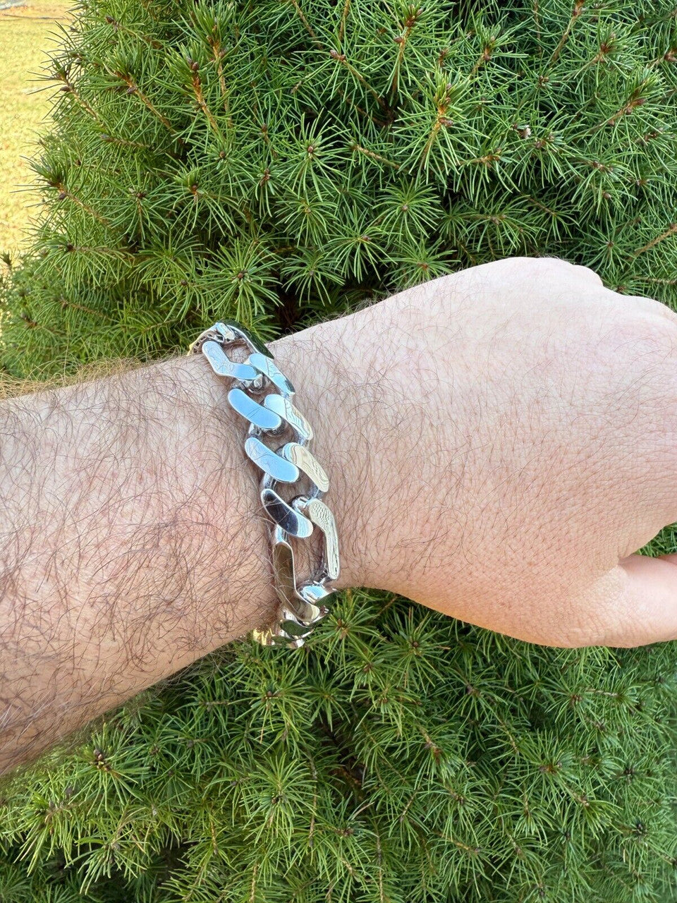 Hollow Figaro Link Monaco Bracelet - Rhodium Finish 925 Sterling Silver - 7"-9" - 9mm-15mm