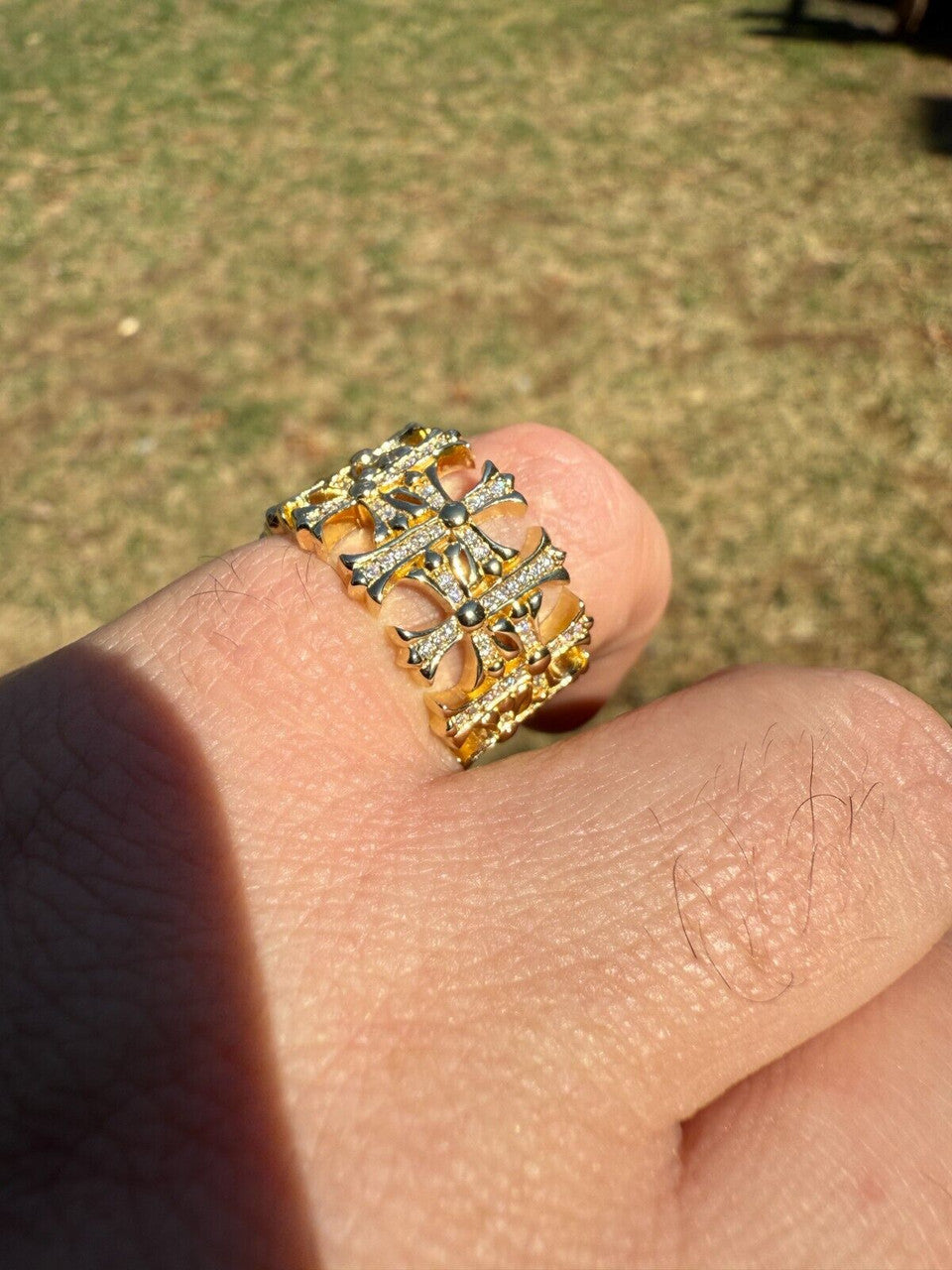 MOISSANITE Hearts Of Chrome Ring - 14k Gold Vermeil 925 Silver