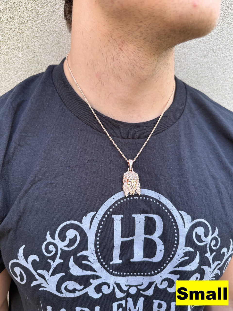 MOISSANITE #1 Bestseller Jesus Piece Pendant - 14k Rose Gold Vermeil 925 Silver - 3 Sizes 1.5"-3"