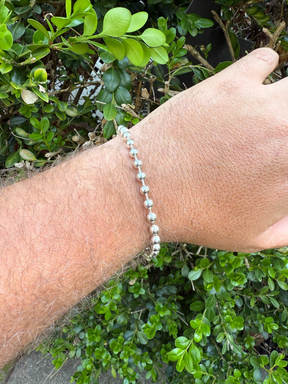 Ball Bead Bracelet - 925 Sterling Silver - 8" - 5mm