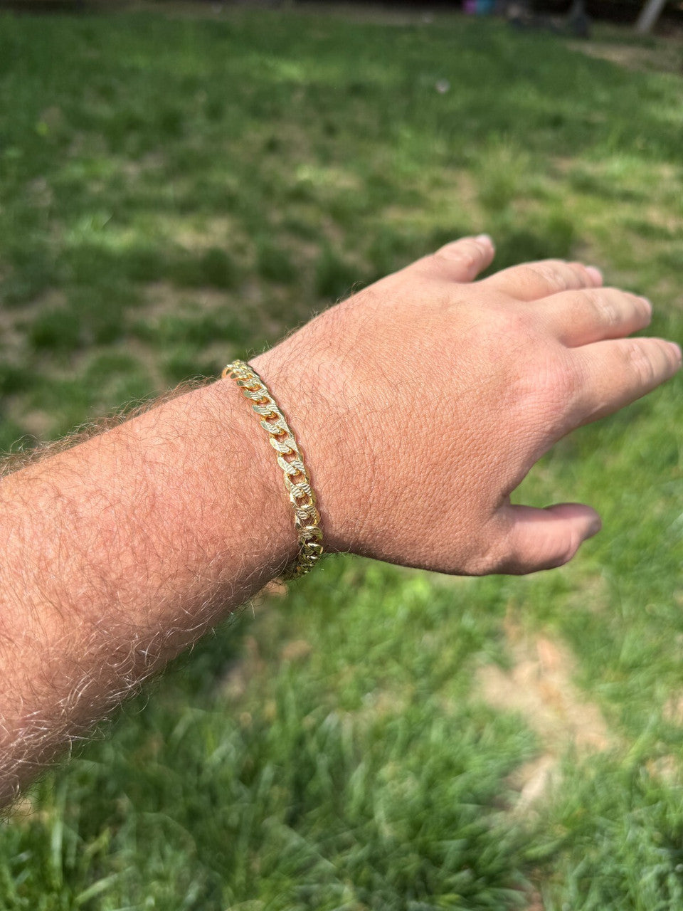 Mens Miami Cuban Bracelet Diamond Cut 14k Gold Vermeil Solid 925 Silver