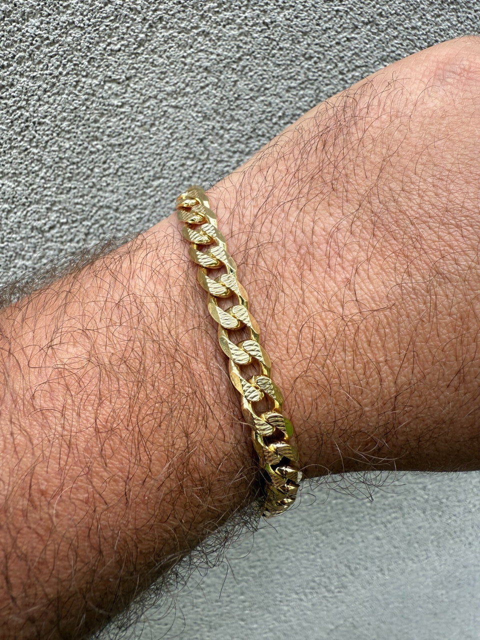 Mens Miami Cuban Bracelet Diamond Cut 14k Gold Vermeil Solid 925 Silver