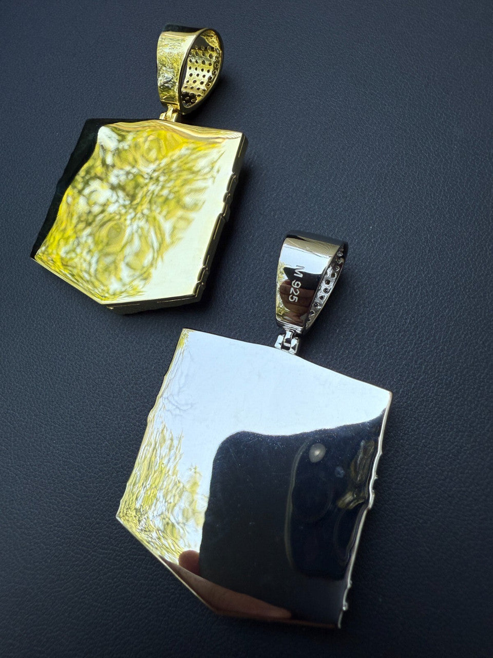 MOISSANITE Mecca Kaaba Pendant - 14k Gold Vermeil or 925 Silver - Large 2.25"
