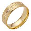 Heartbeat Pulse Wedding Band Ring - 14k Gold Vermeil 925 Silver - Plain