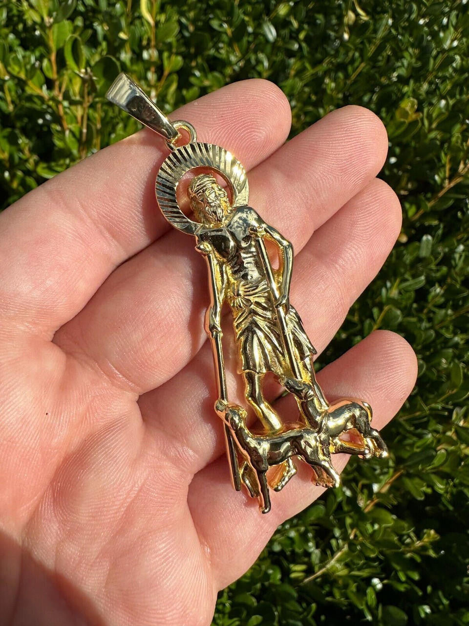 St Lazarus Plain Pendant - 14k Gold Vermeil 925 Silver - 3 Sizes 1.25"-3.25"