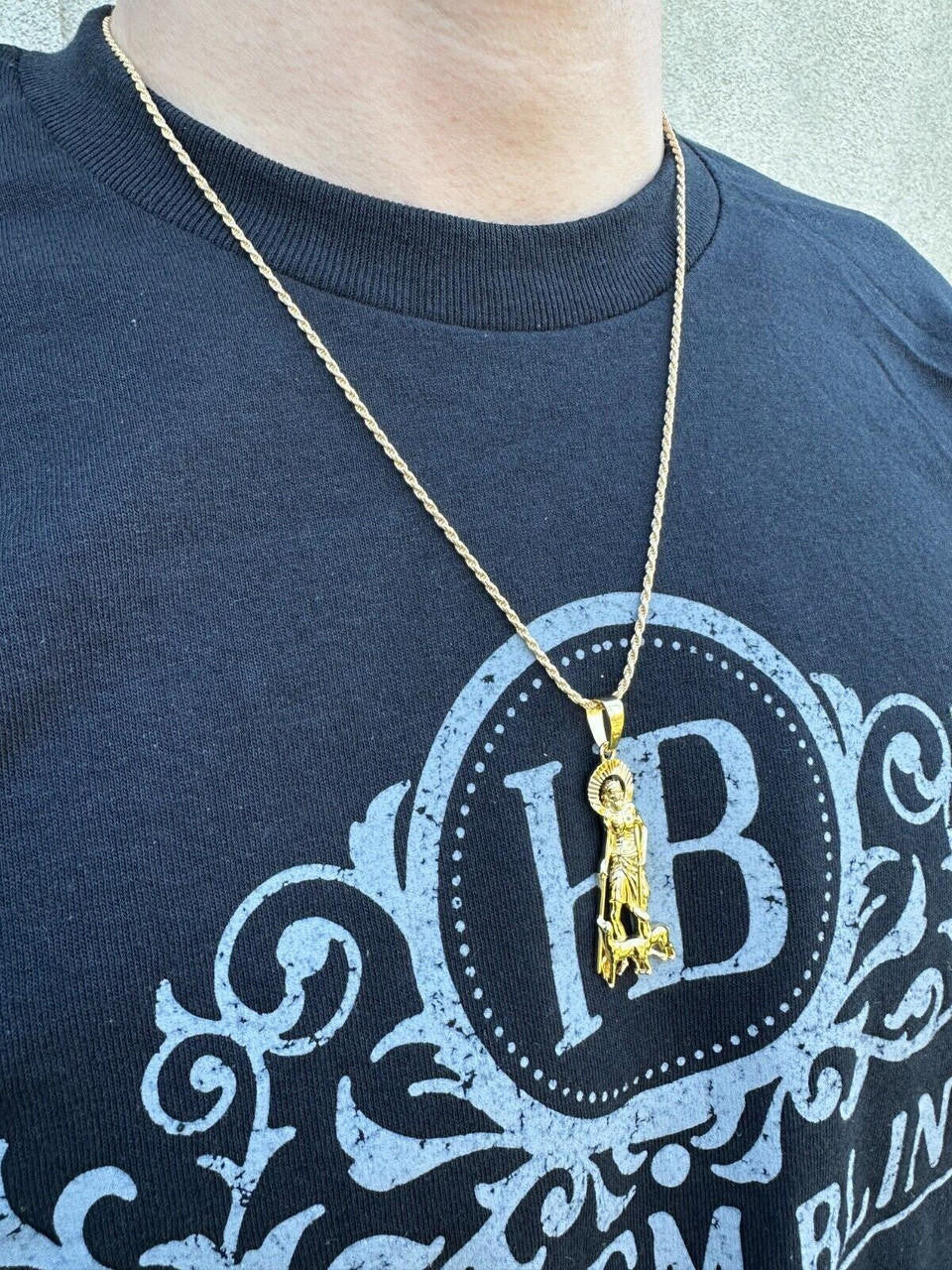 St Lazarus Plain Pendant - 14k Gold Vermeil 925 Silver - 3 Sizes 1.25"-3.25"