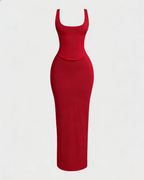 Vestido Largo con Corsé Moldeador Desmontable