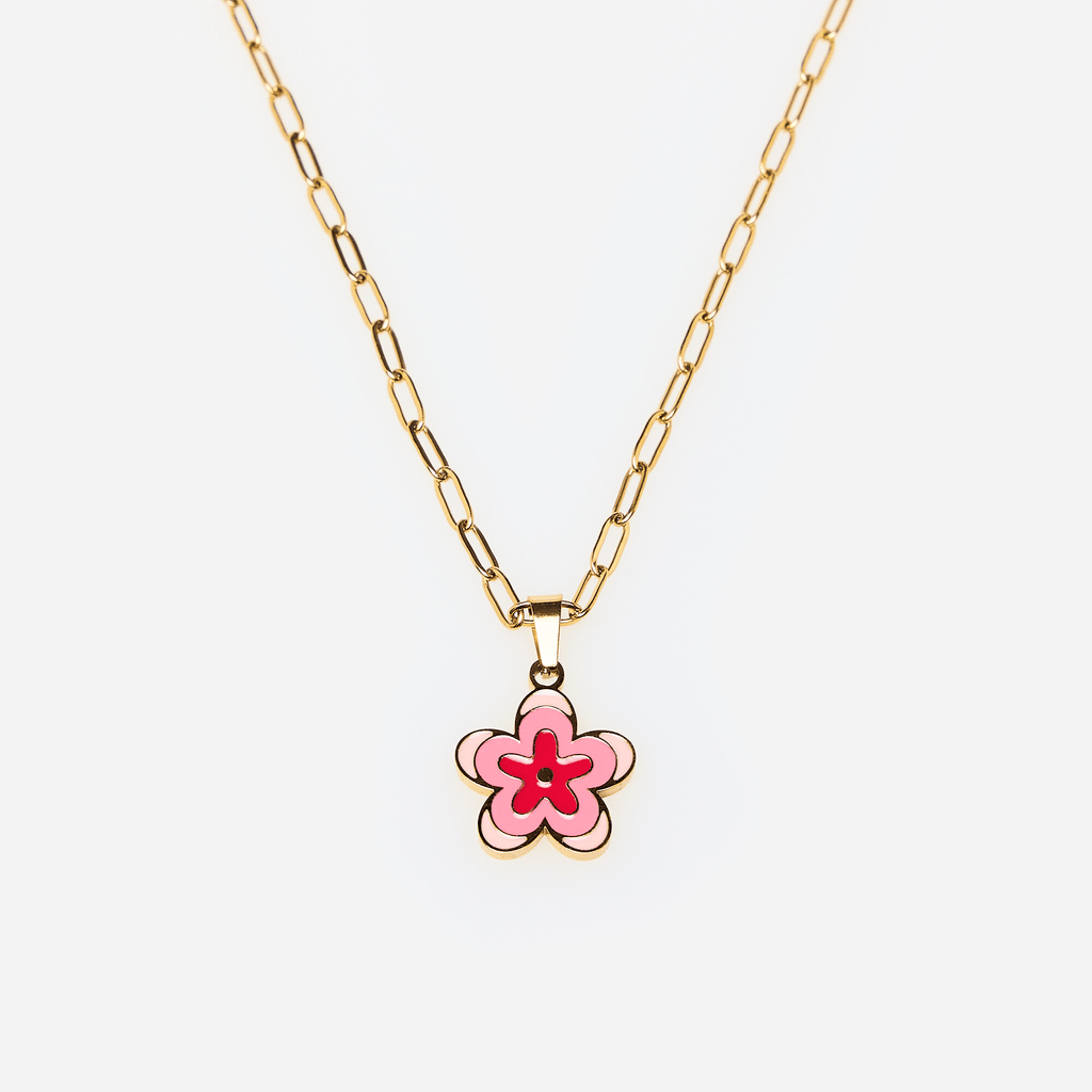 Collar Flor Rosa