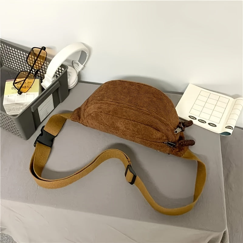 Petra | Bolso de hombro de terciopelo a costillas